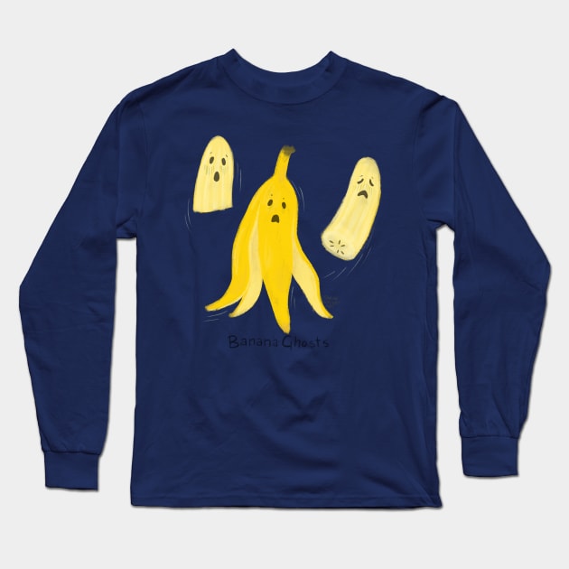 Banana Ghosts Long Sleeve T-Shirt by SarahWrightArt